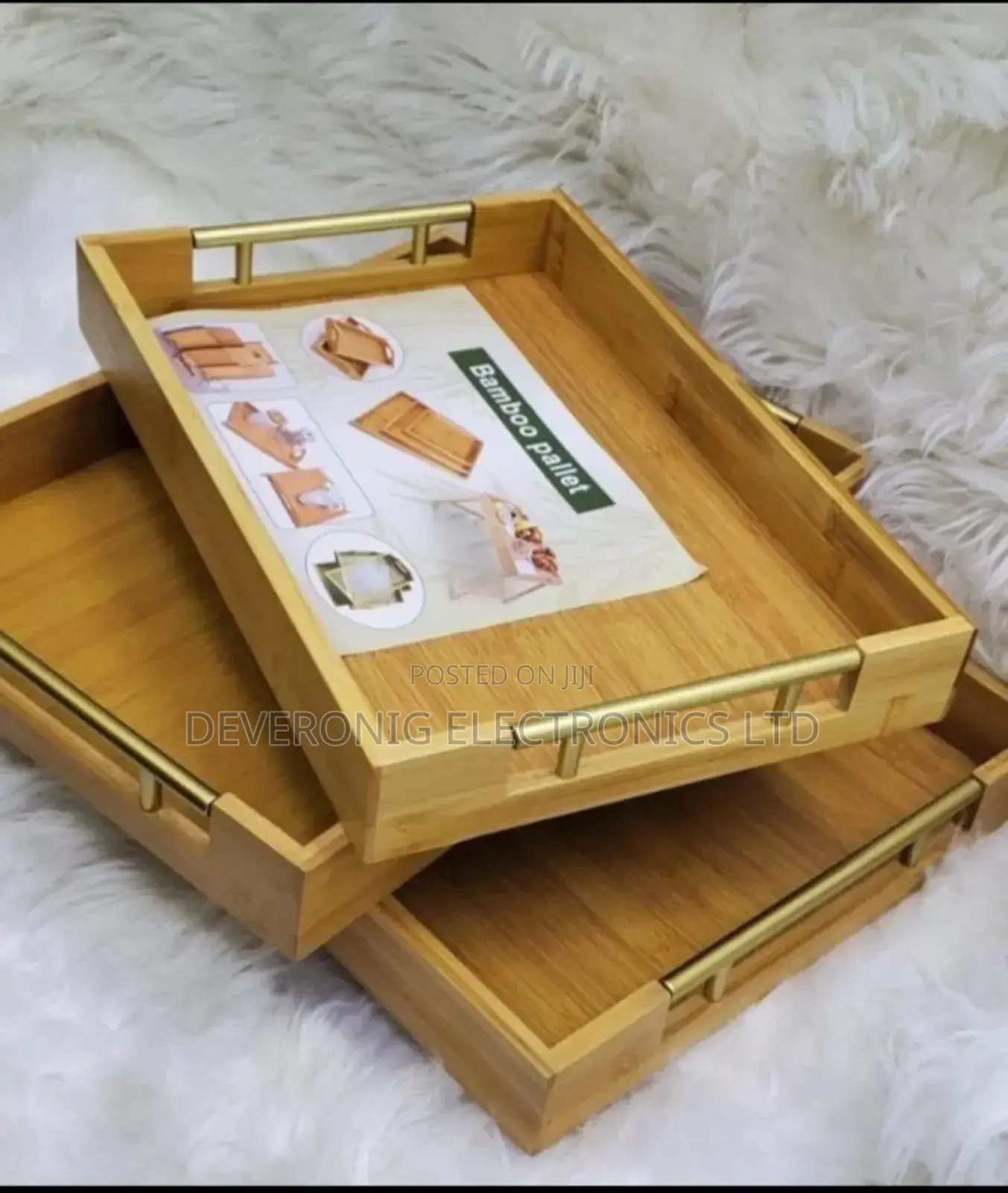 3pc Heavy Bamboo Serving Plate