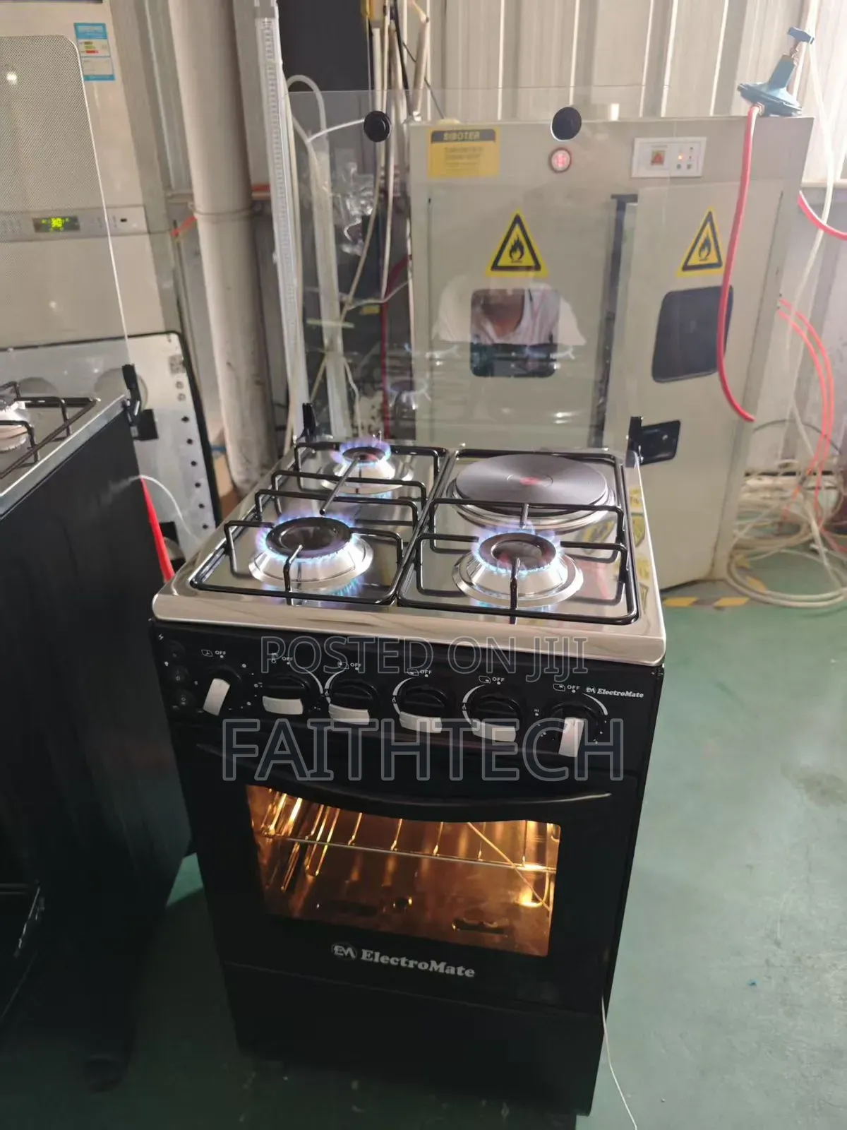 *Electromate Cooker 3 Gas + 1 Electric Burner Electric Oven 50×55
