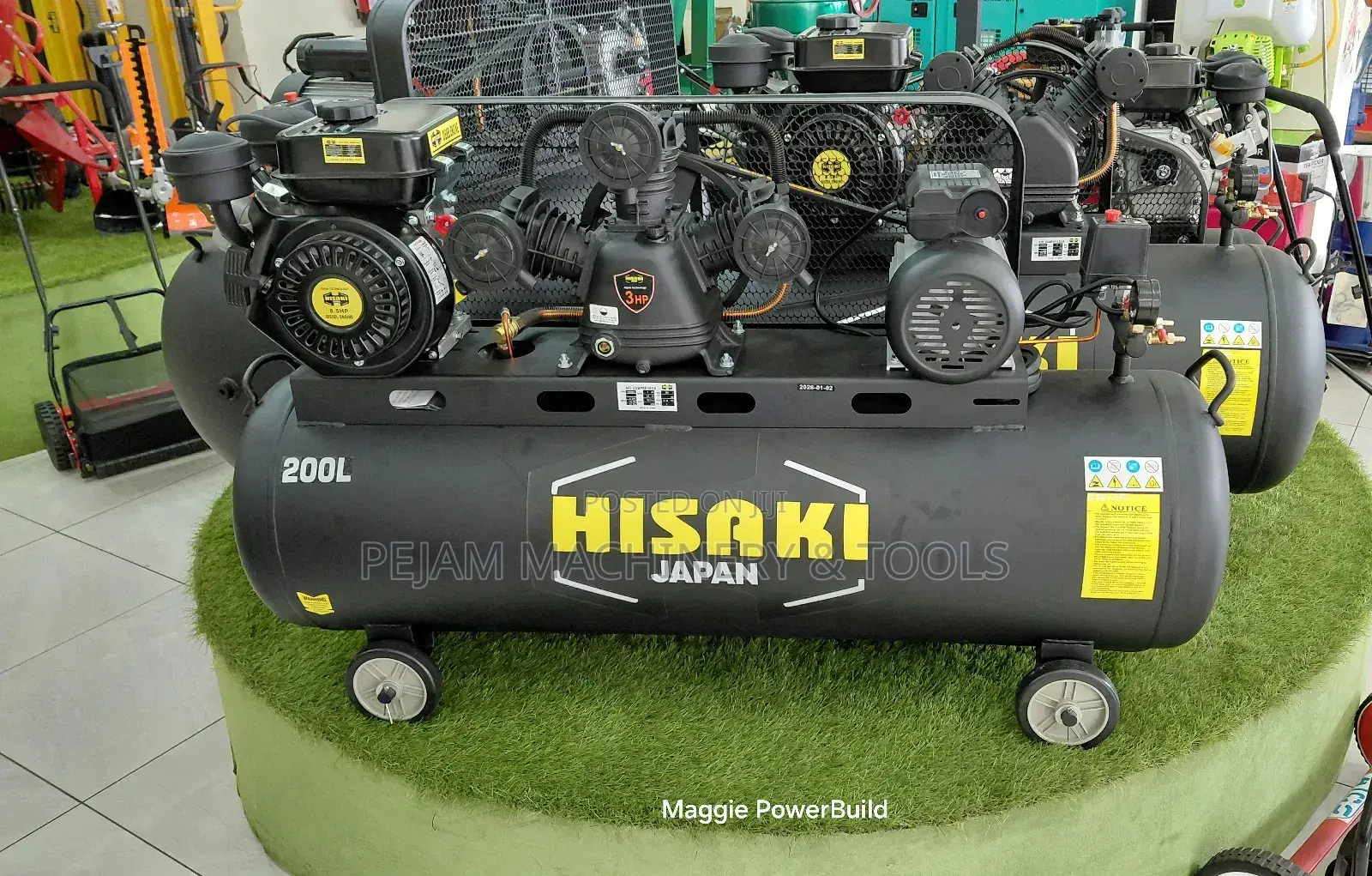 Hisaki Japan 2 in 1 Compressor 200l With Diesel Engine 8.5hp/Motor 3hp