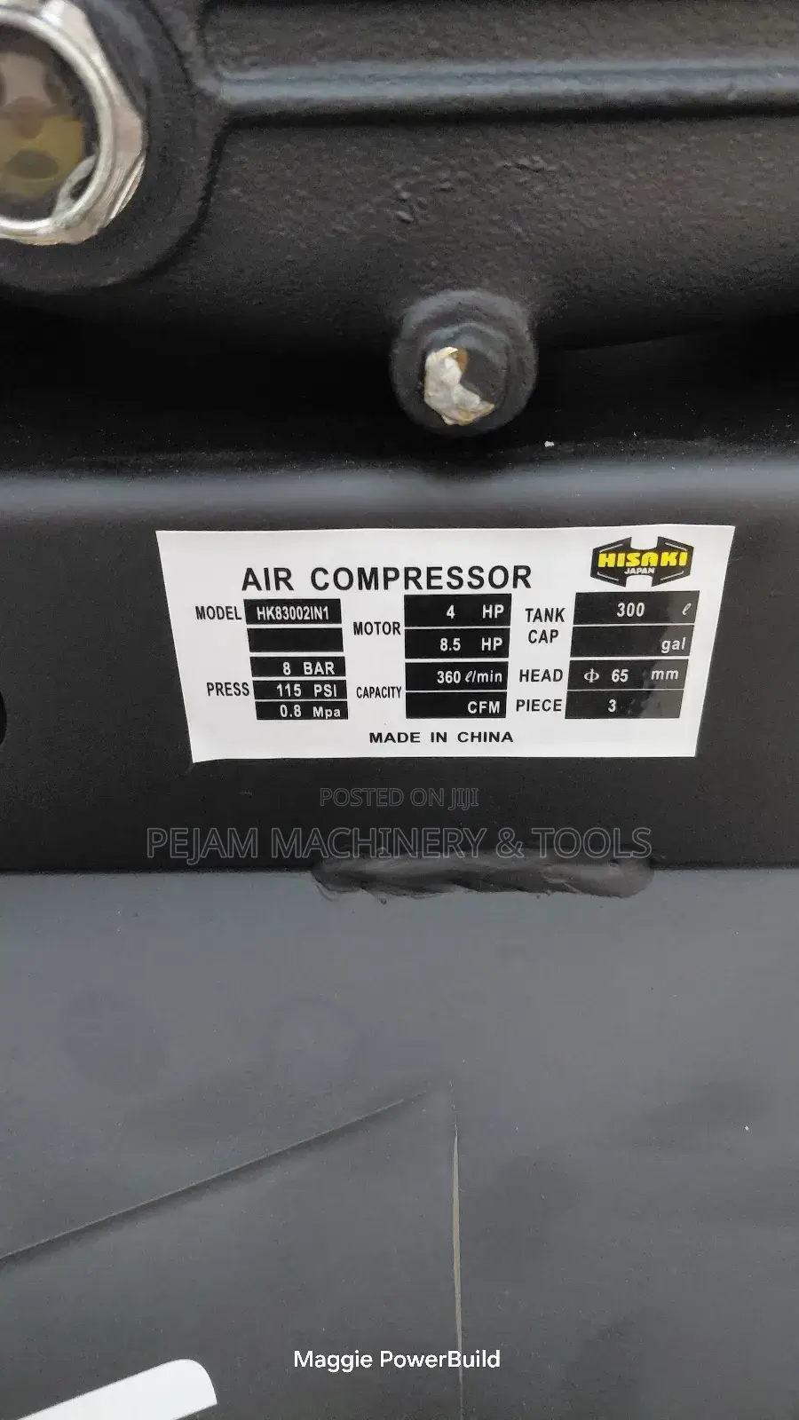 Hisaki Japan 2 in 1 Compressor 300l With Diesel Engine 8.5hp/Motor 3hp