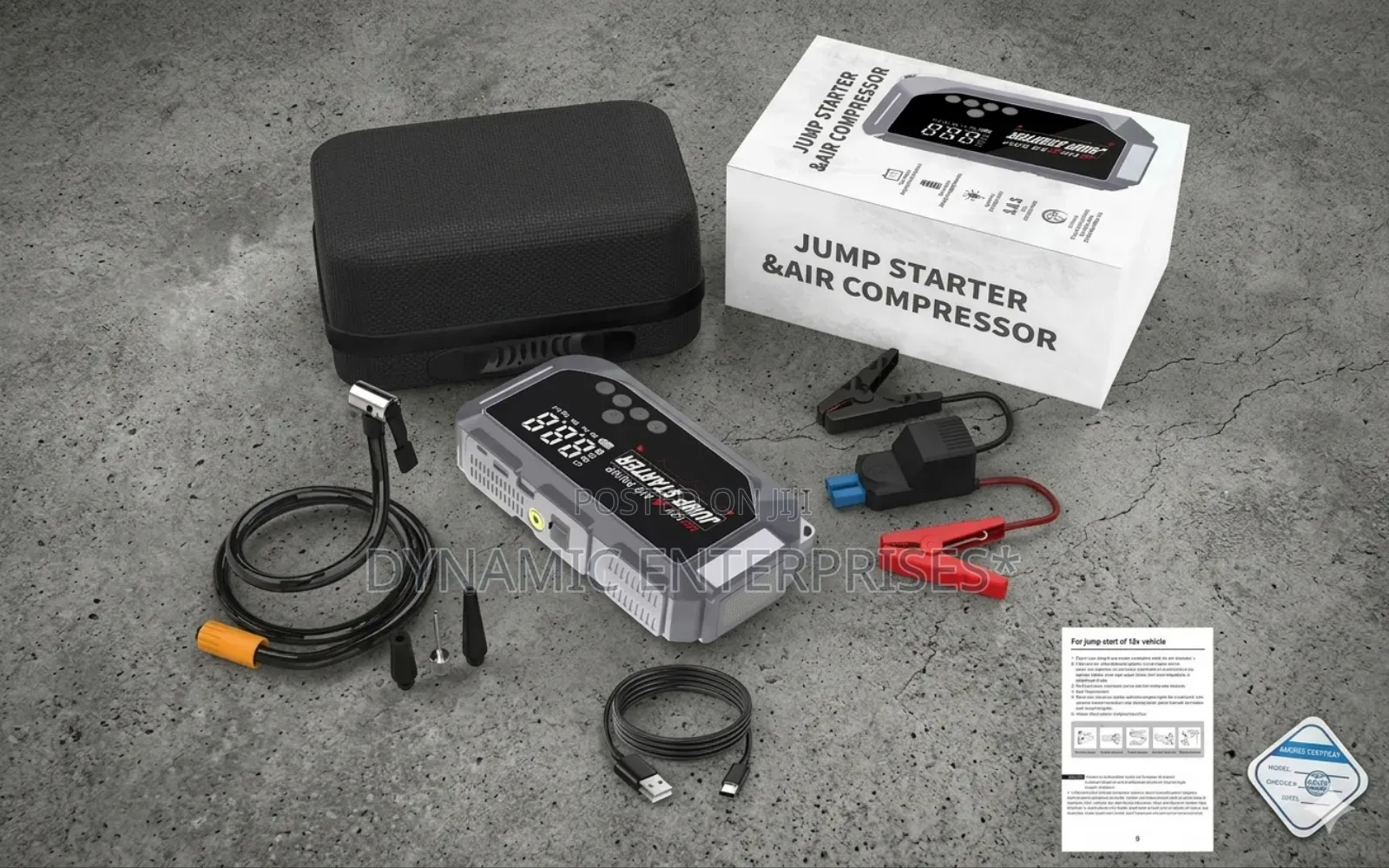 High Power Digital Jump Starter With Digital Compressor