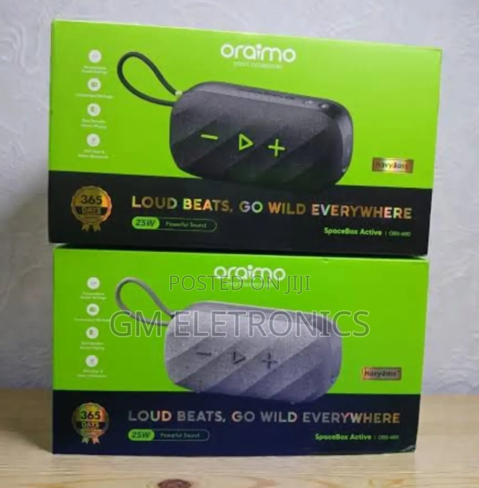 25w Rugged Portable Speaker Oraimo Spacebox Active( Black Grey)