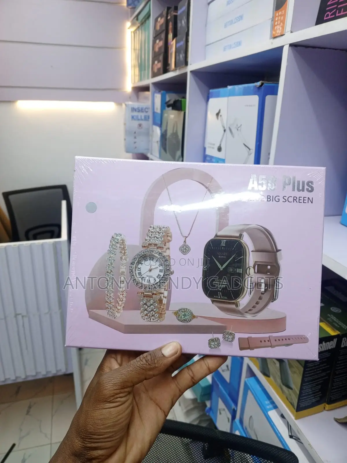 A58 Plus Smartwatch Combo With Jewelry Accessories