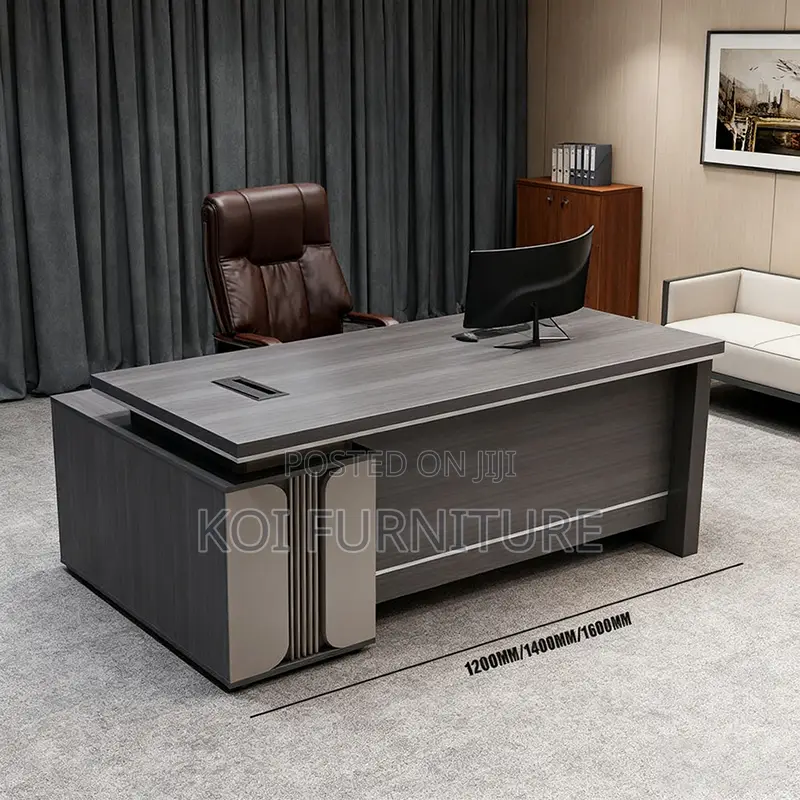 Office Desk : 1.4m Modern Luxury L-Shaped Executive Office Desk,