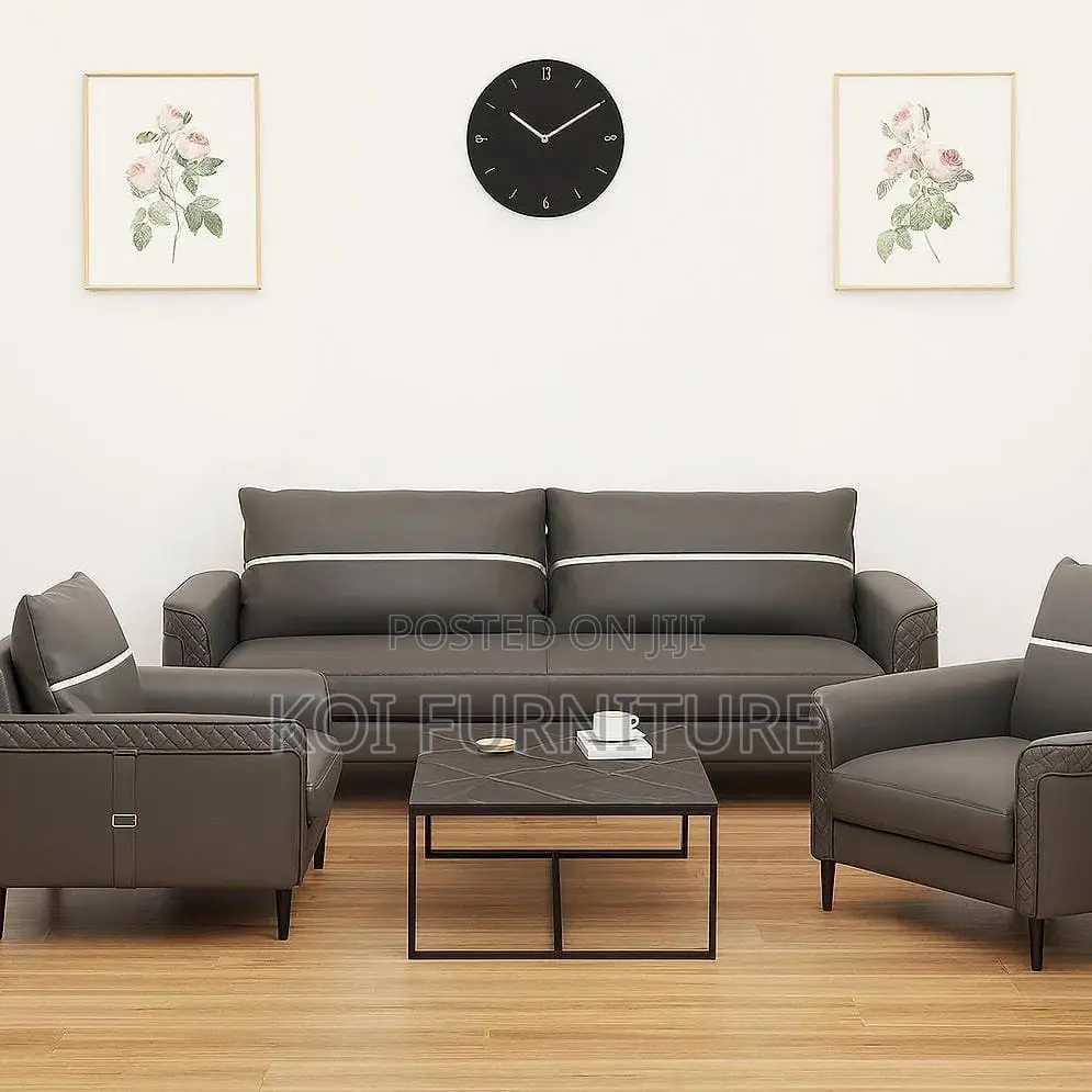 Office Sofa: Modern Upholstered Office Reception Sofa -5 Seater