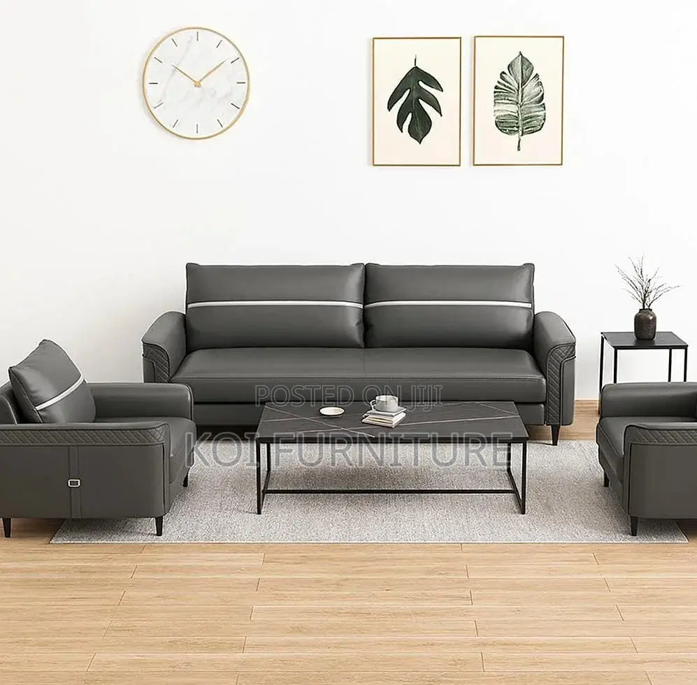Office Sofa: Modern Upholstered Office Reception Sofa -5 Seater