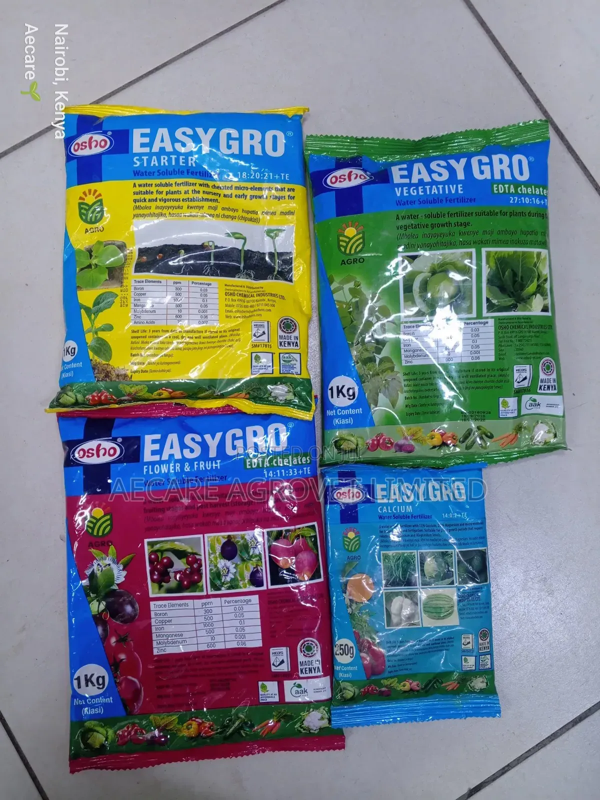 Easy Grow Foliar Fertilizer Starter,Veg, F F, Can 250g,500g, 1kg