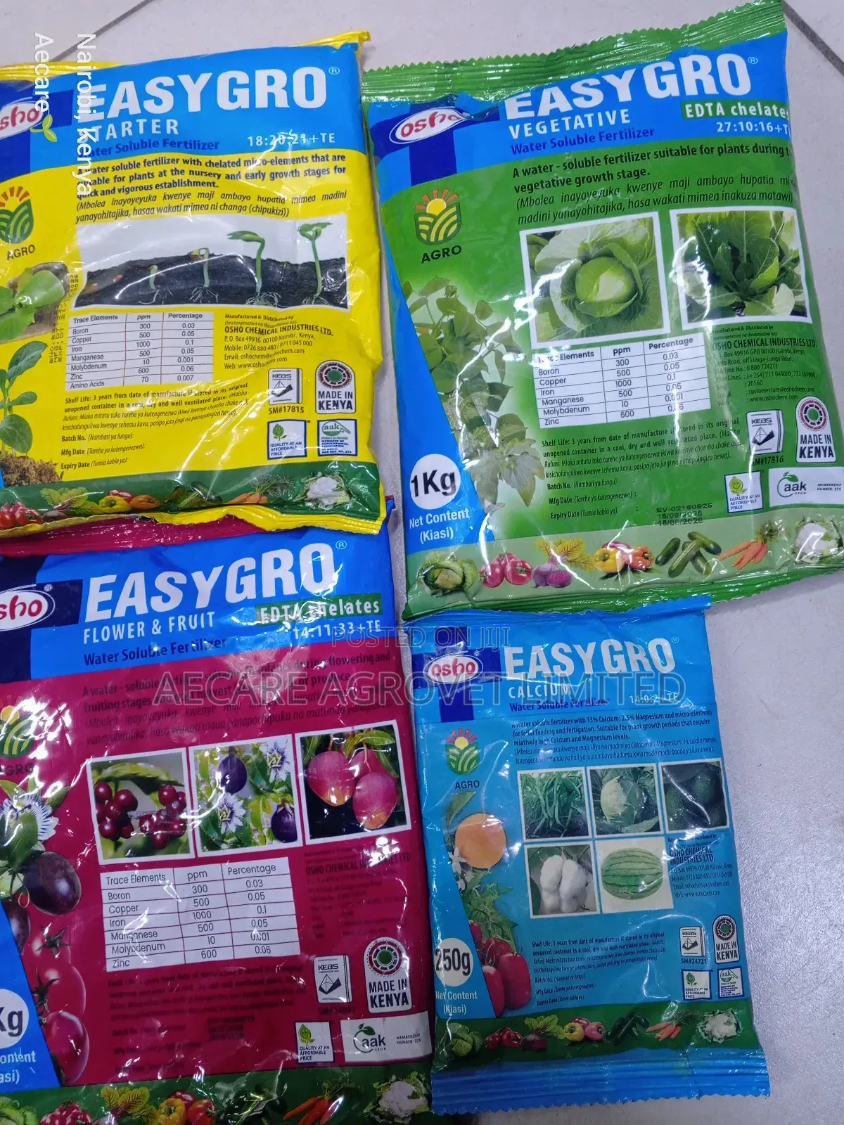 Easy Grow Foliar Fertilizer Starter,Veg, F F, Can 250g,500g, 1kg