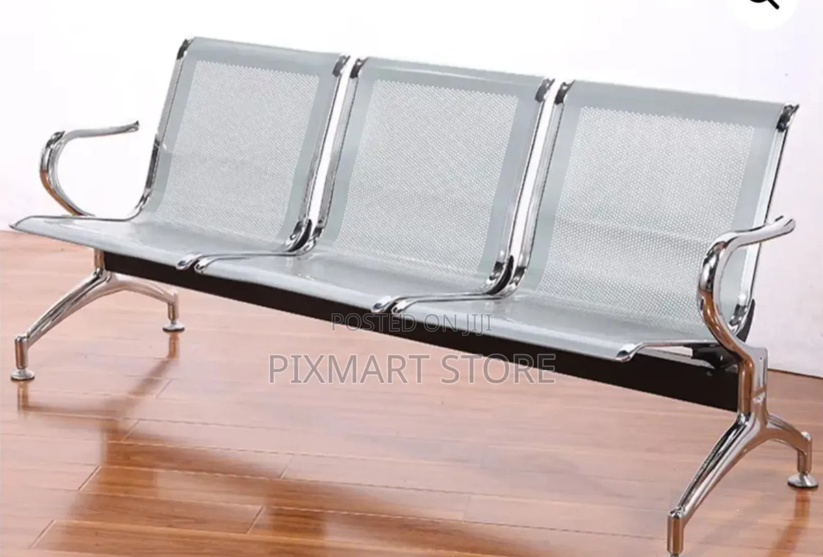 3-Link Metal Waiting Bench – Non-Padded Seating