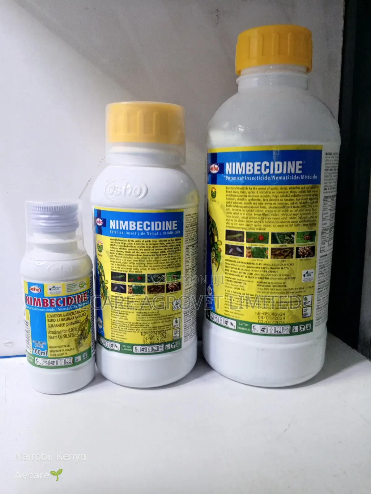 Nimbecidine Organic Insecticide/Nematicide /Miticide 100ml, 500ml, 1l