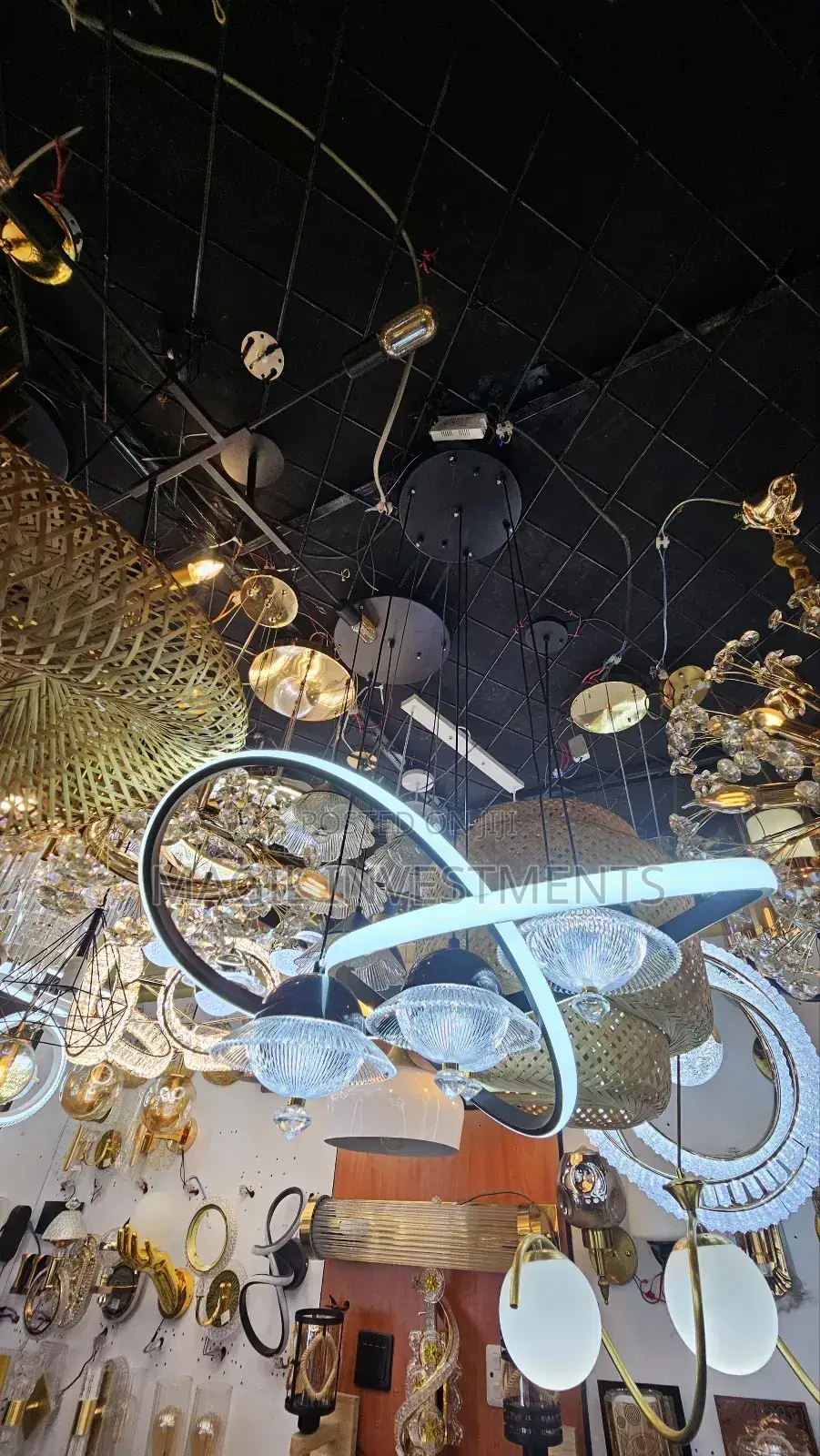 Led Black Rings Chandelier