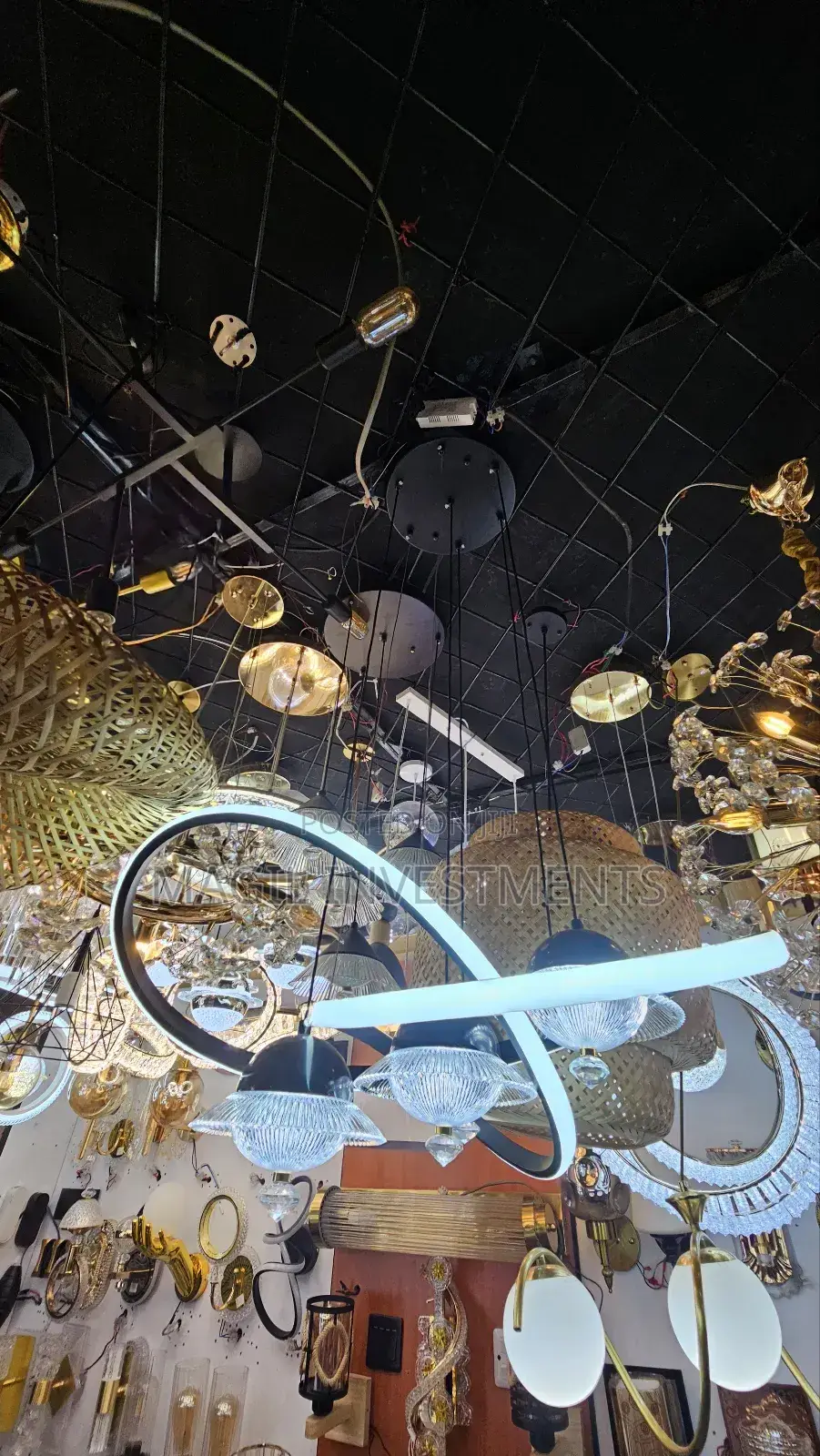 Led Black Rings Chandelier