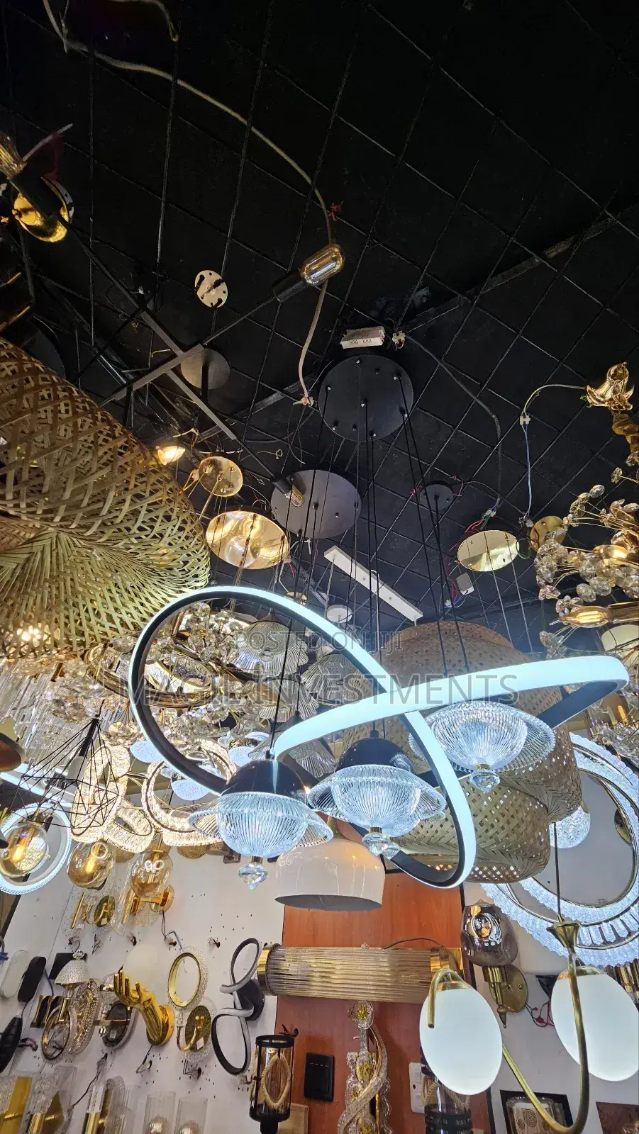 Led Black Rings Chandelier