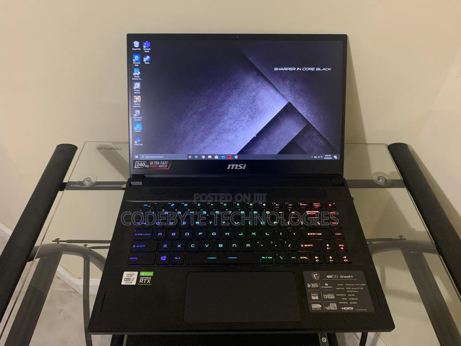 Laptop MSI GS66 Stealth 12UHS 32GB Intel Core i7 SSD 512GB