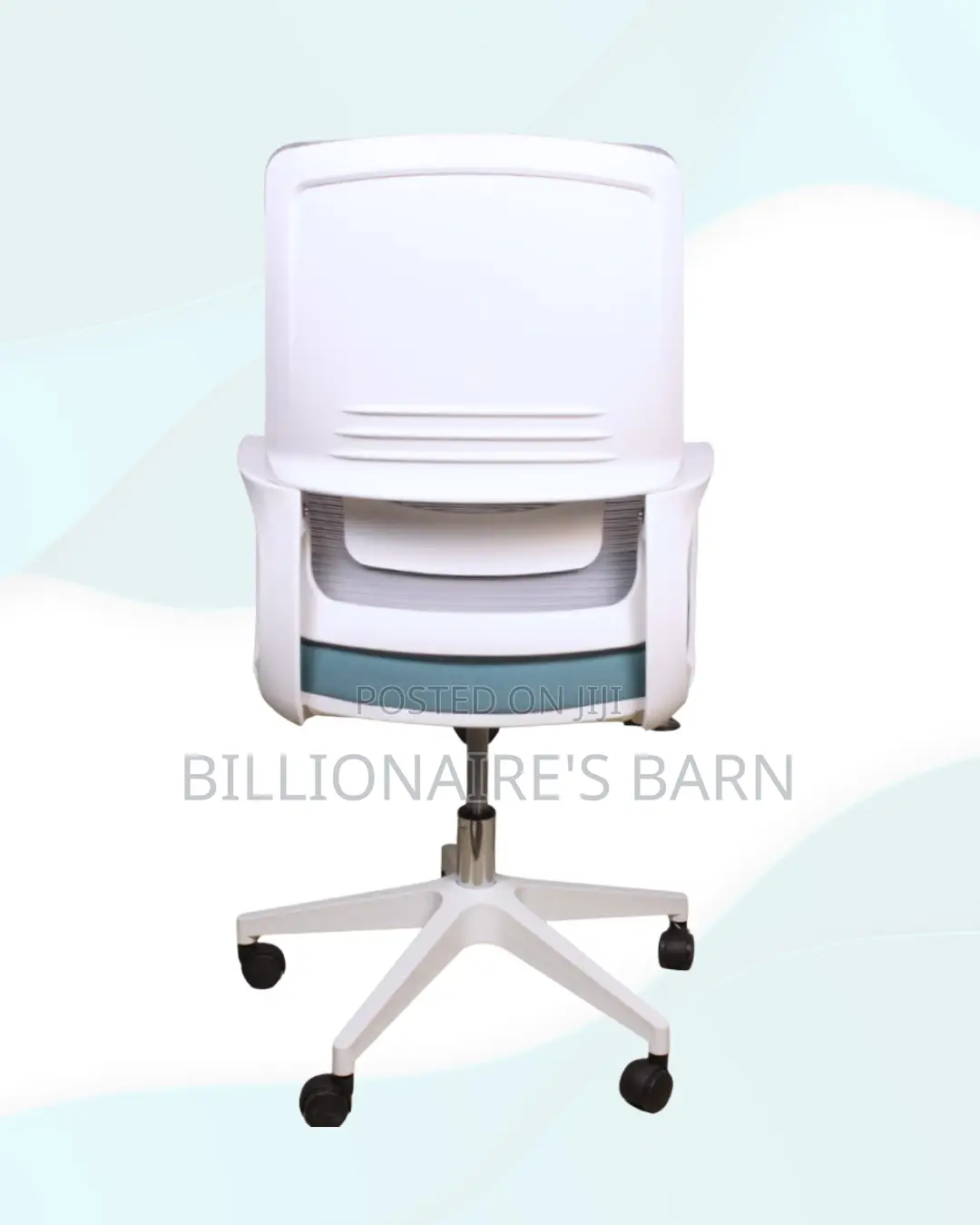 White Ergonomic Mesh Office Chair Mid Back Lumbar Support Adjustable