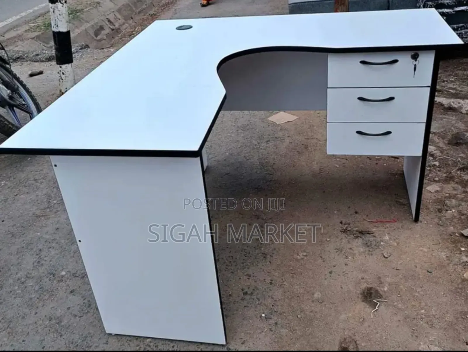 White L Shape Office Desk Available