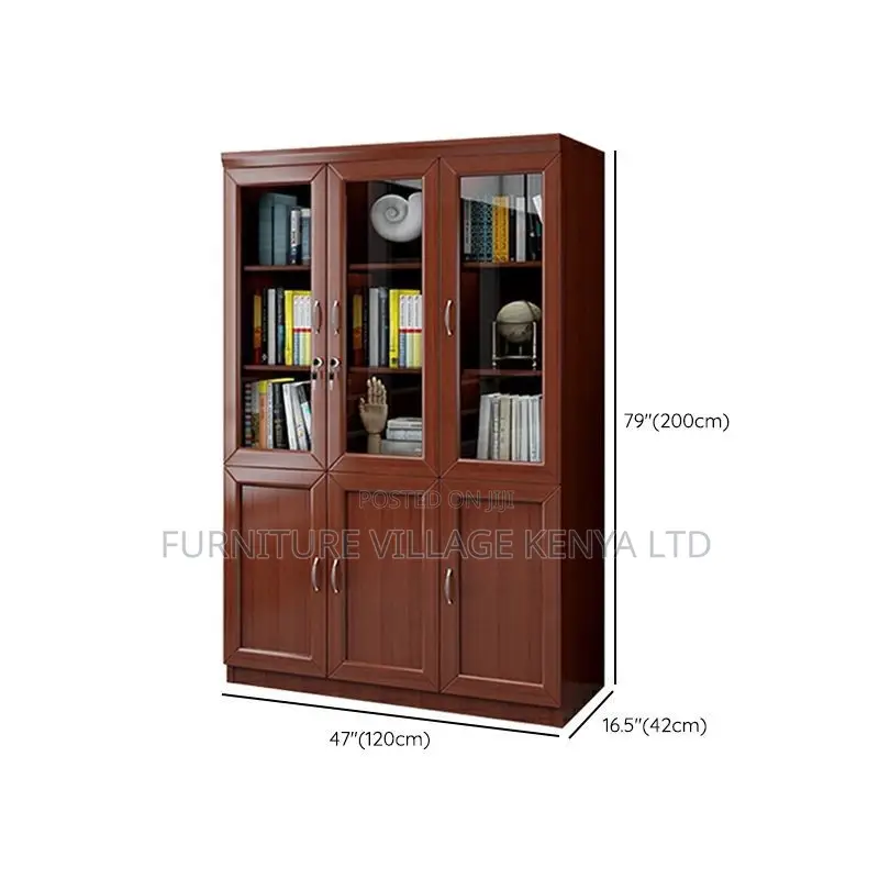 Office Cabinet; 3-door Executive Wooden Office Filling Cabinet