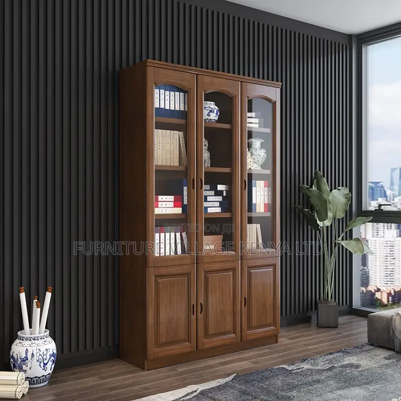 Office Cabinet; 3-door Executive Wooden Office Filling Cabinet
