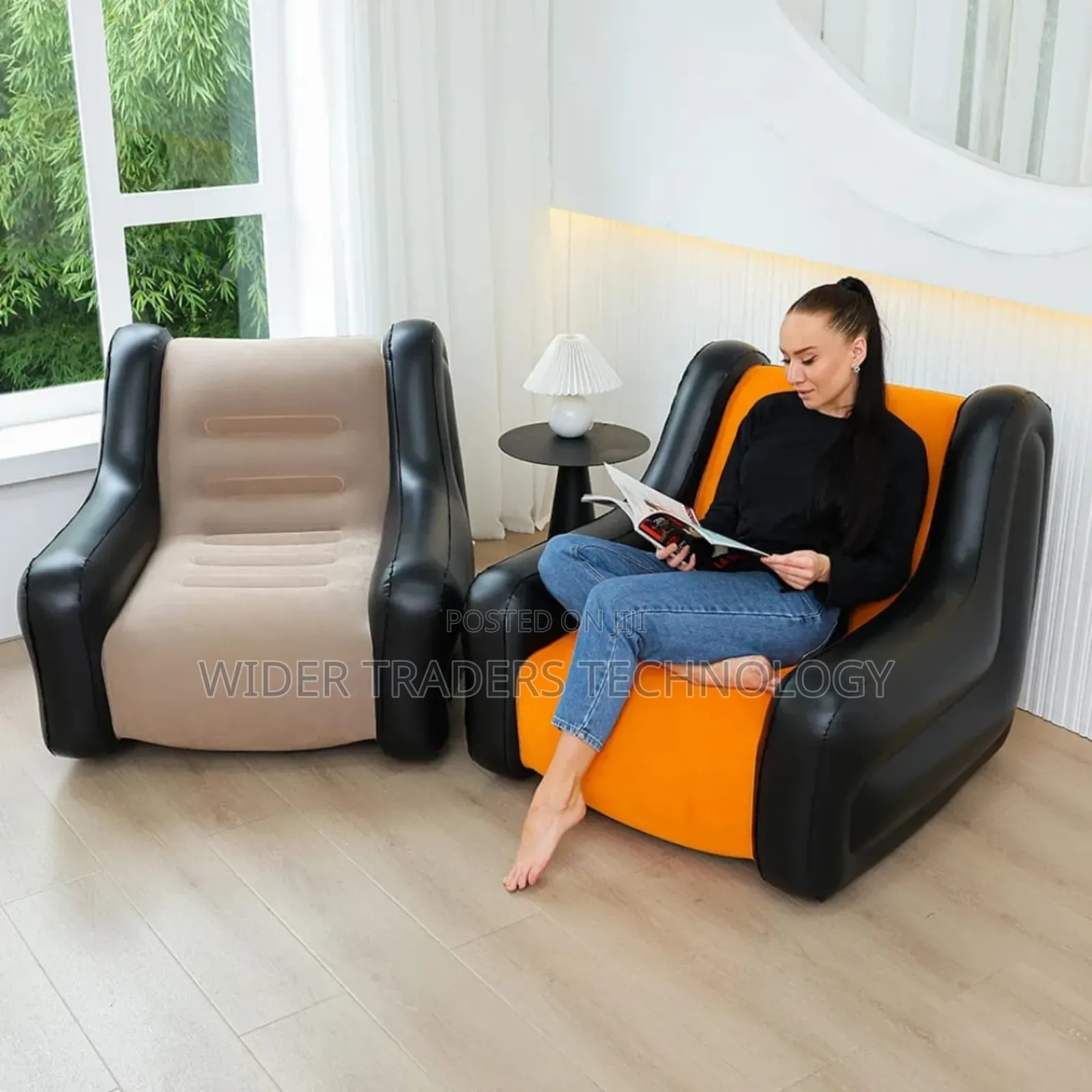 Inflatable Modern 1 Seater Sofa With Armrests