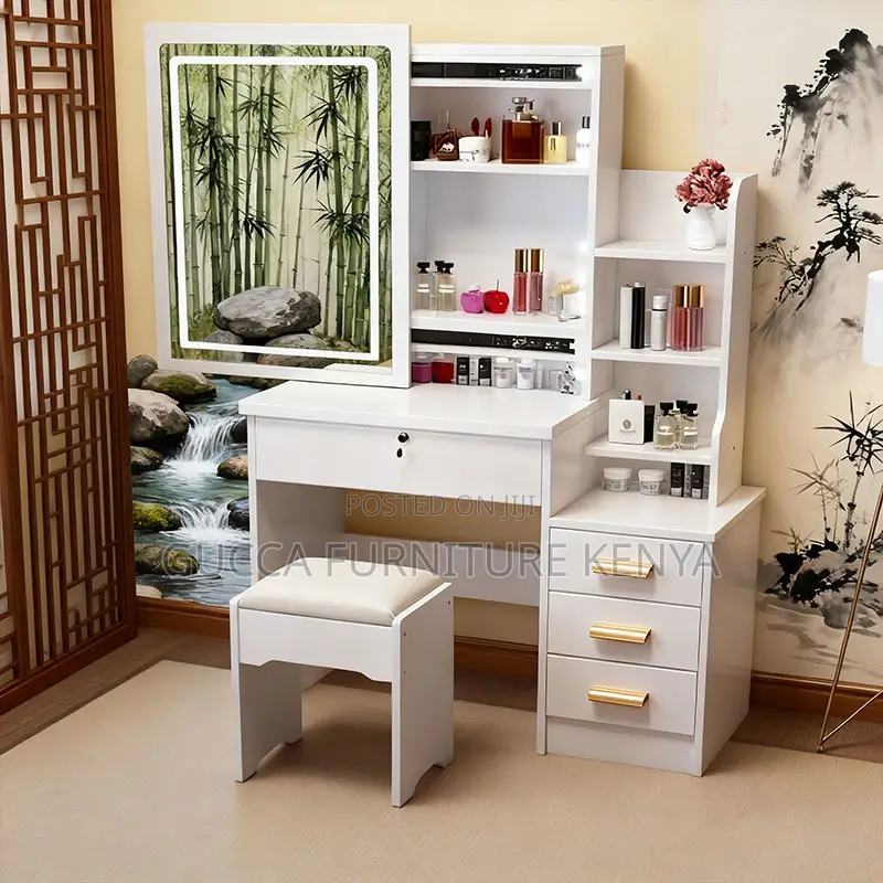 White Wooden Bedroom Dressing Table
