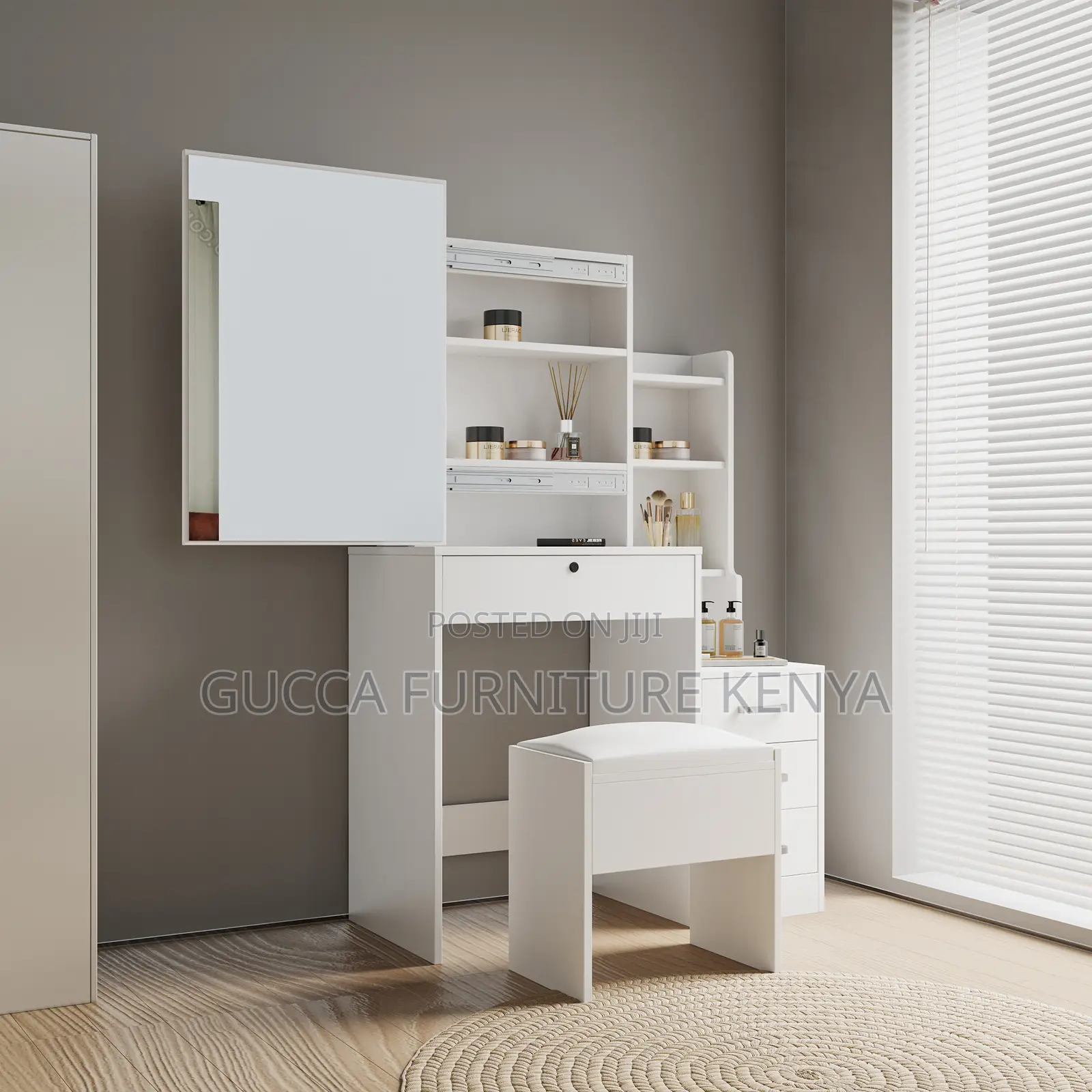 White Wooden Bedroom Dressing Table