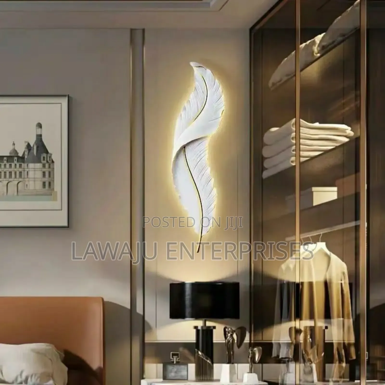 Hanging Feather  Wall Lamp