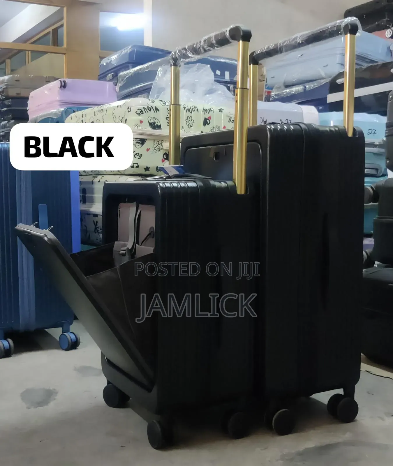 Classic Black 2pcs Travel Suitcase Set
