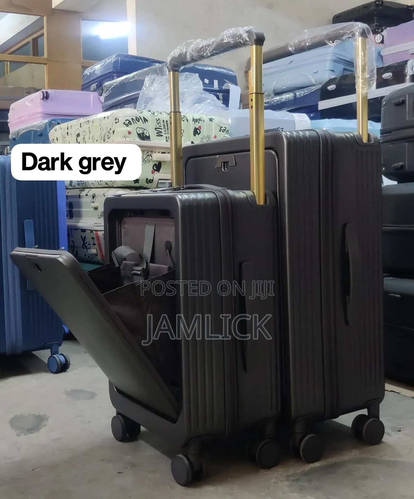 Dark Grey 2pcs Suitcase Set
