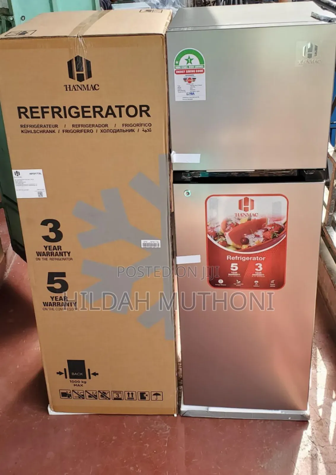 Hanmac 173litres Double Door Refrigerator