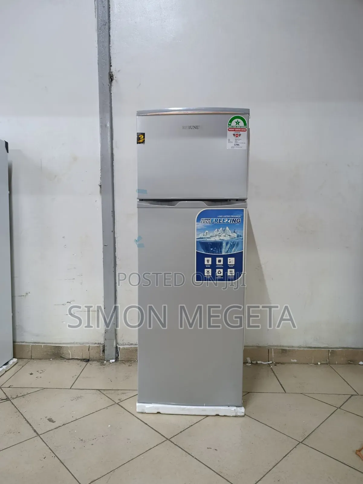 Rebune 225litres Double Door No Frost Refrigerator Silver