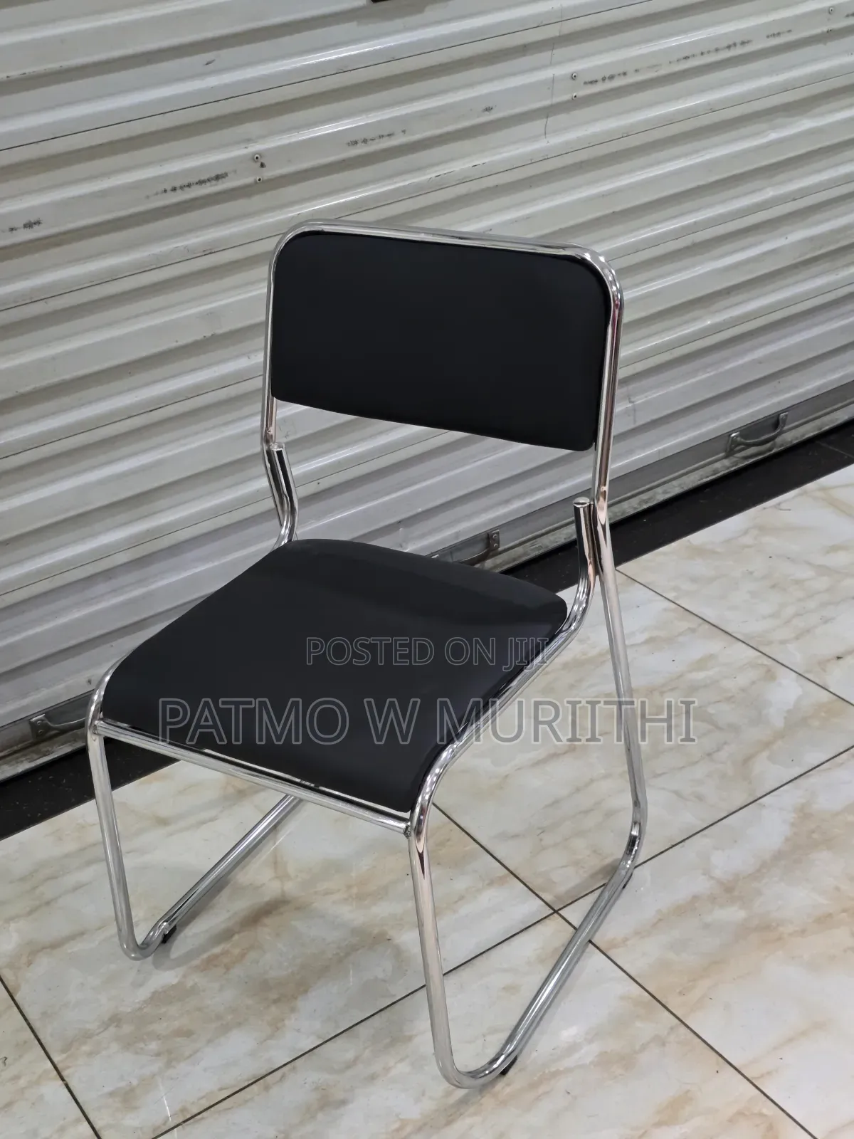 Armless Chrome Visitor Chair