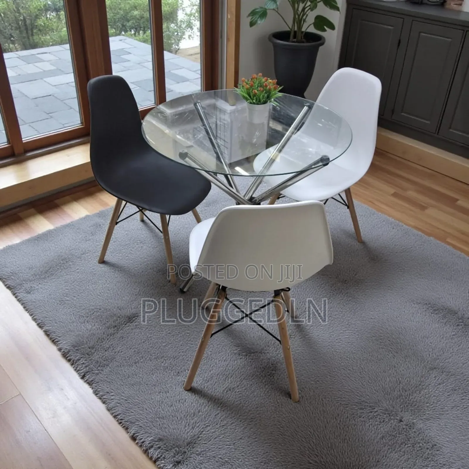 *3 - Seater Glass Round Dining Table