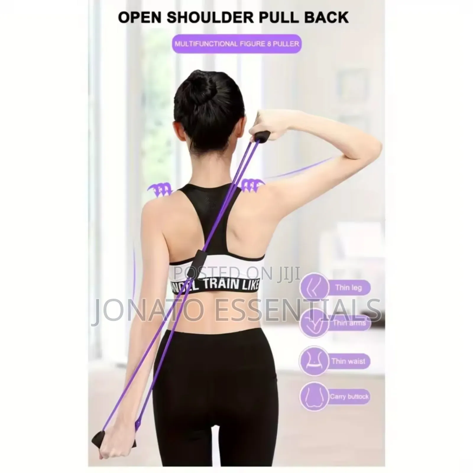 8-Shape Resistance Band for Home Workout - Toning Stretching