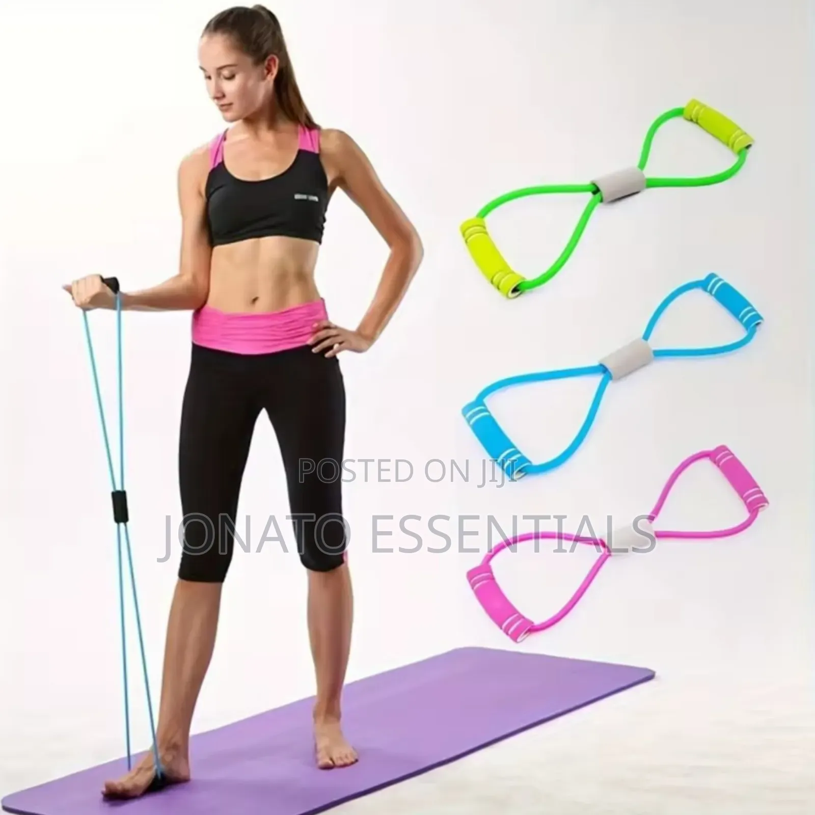 8-Shape Resistance Band for Home Workout - Toning Stretching