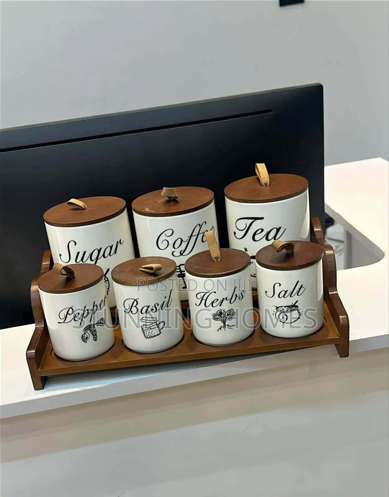 7 Piece Ceramic Tea/ Spice Canisters