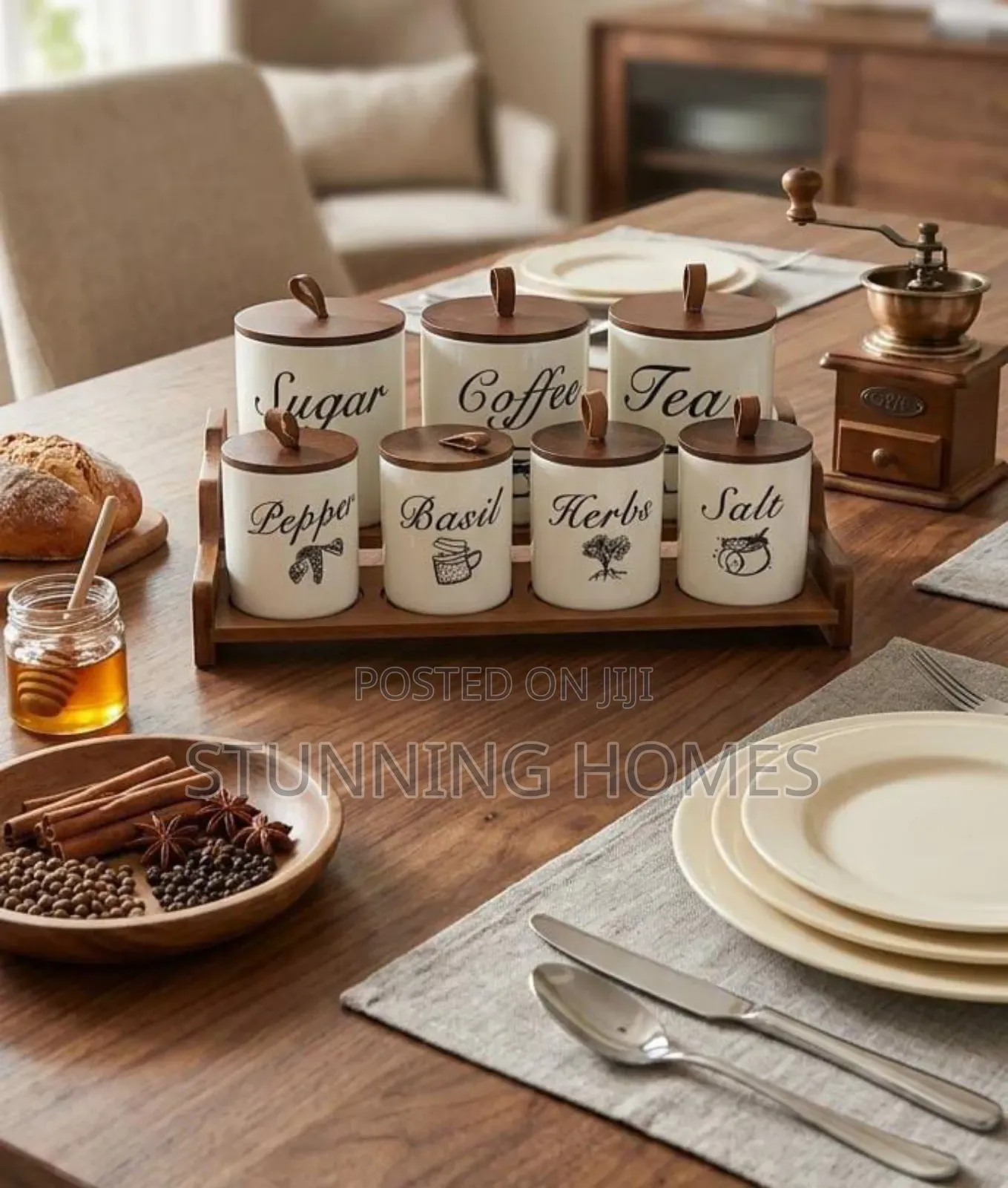 7 Piece Ceramic Tea/ Spice Canisters
