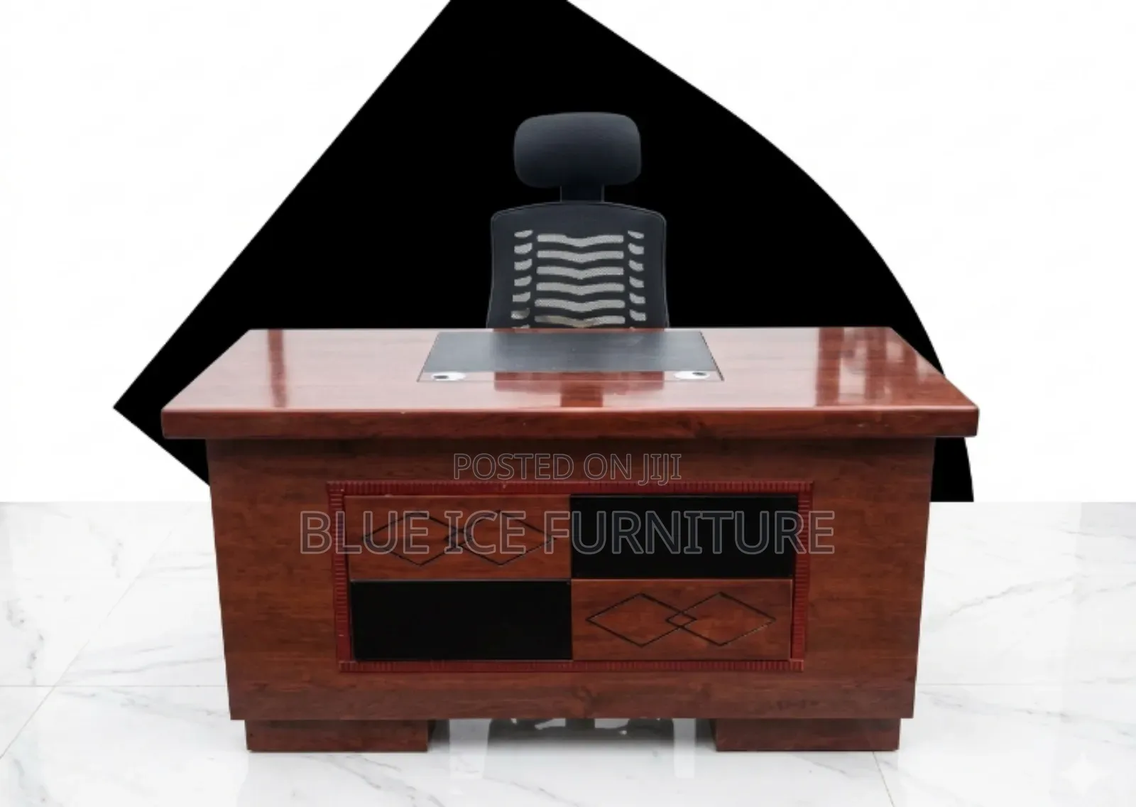 140cm Mahogany Executive Desk and Headrest Chair