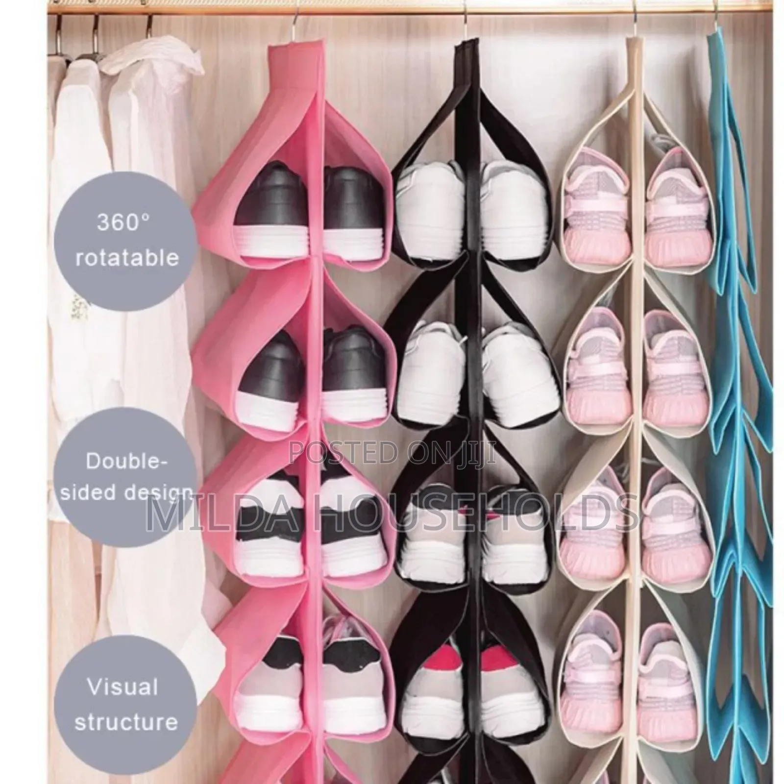 12 Grid Hanging Storage Bag.