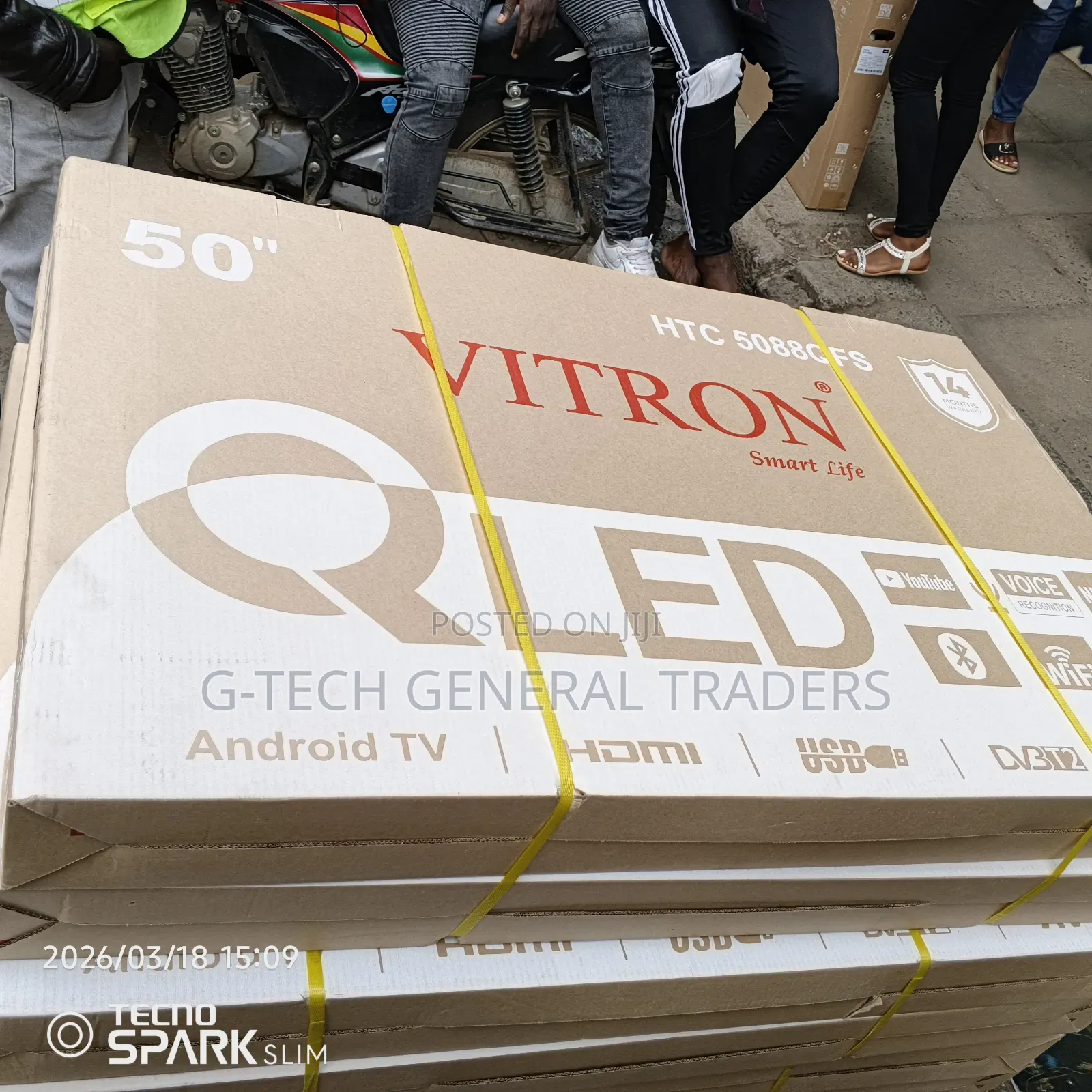 Vitron 50inch Smart Android Qled Tv, Youtube, Netflix, Frameless Tv