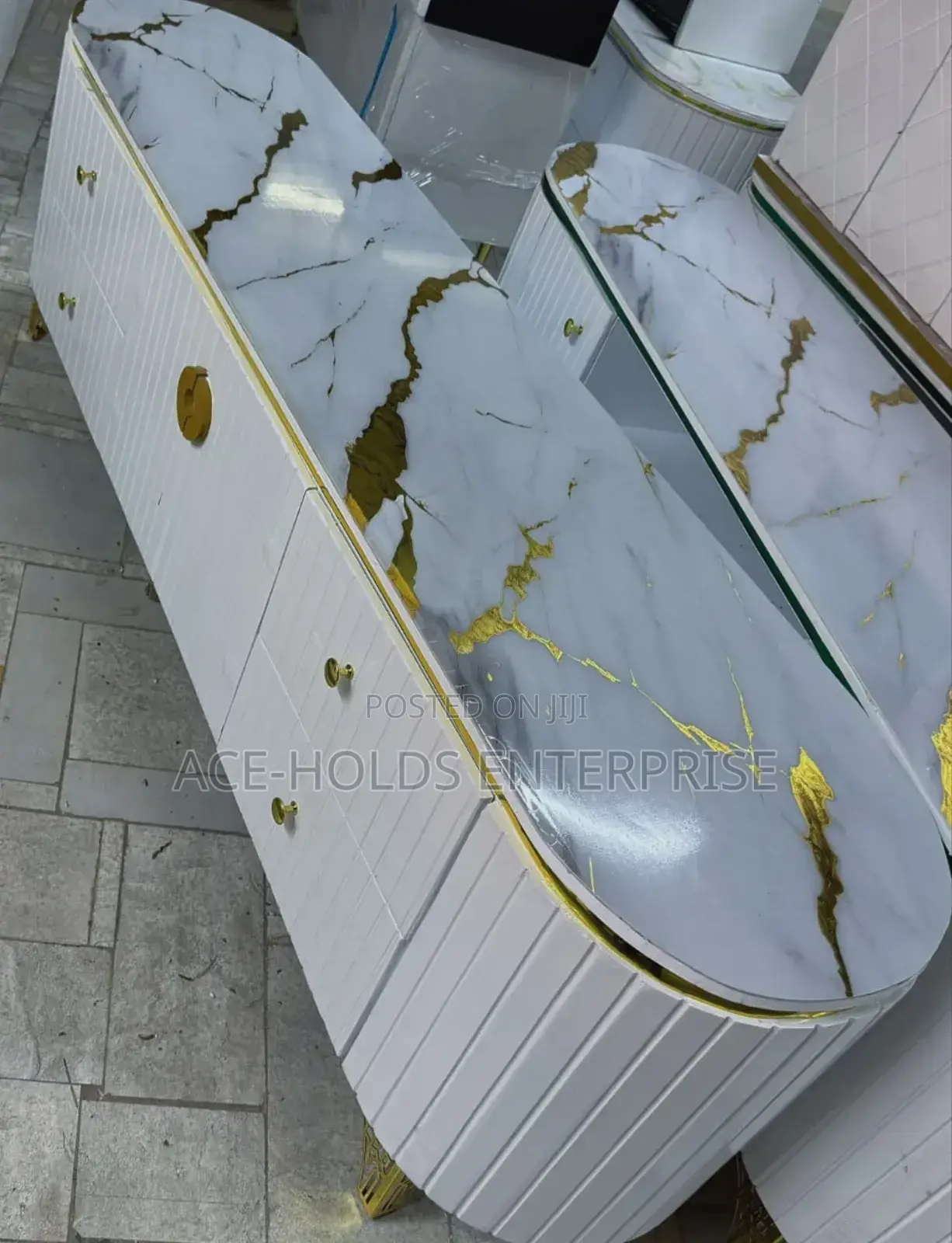 Marble Top Executive Tv Modern Stand - 6ft