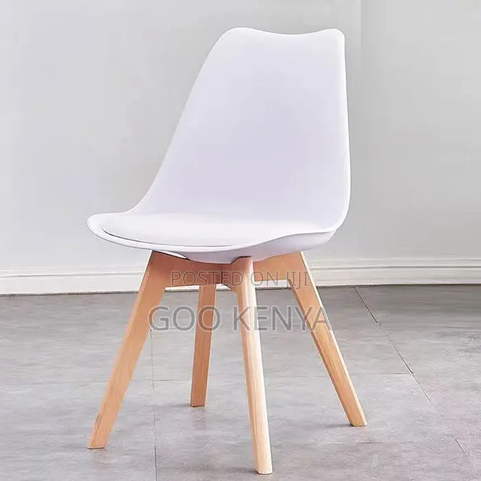 Home Chair; Elegant Nordic Style Dining Chair With Wooden Legs