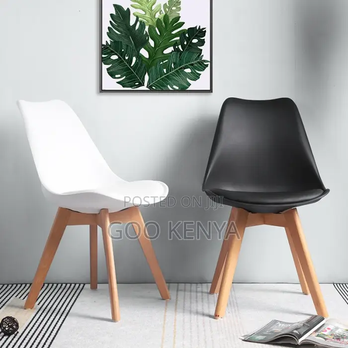Home Chair; Elegant Nordic Style Dining Chair With Wooden Legs