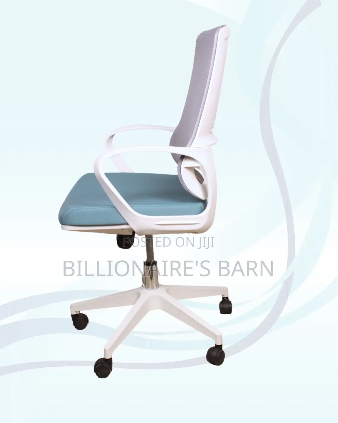 White Ergonomic Mesh Office Chair Mid Back Lumbar Support Workspace