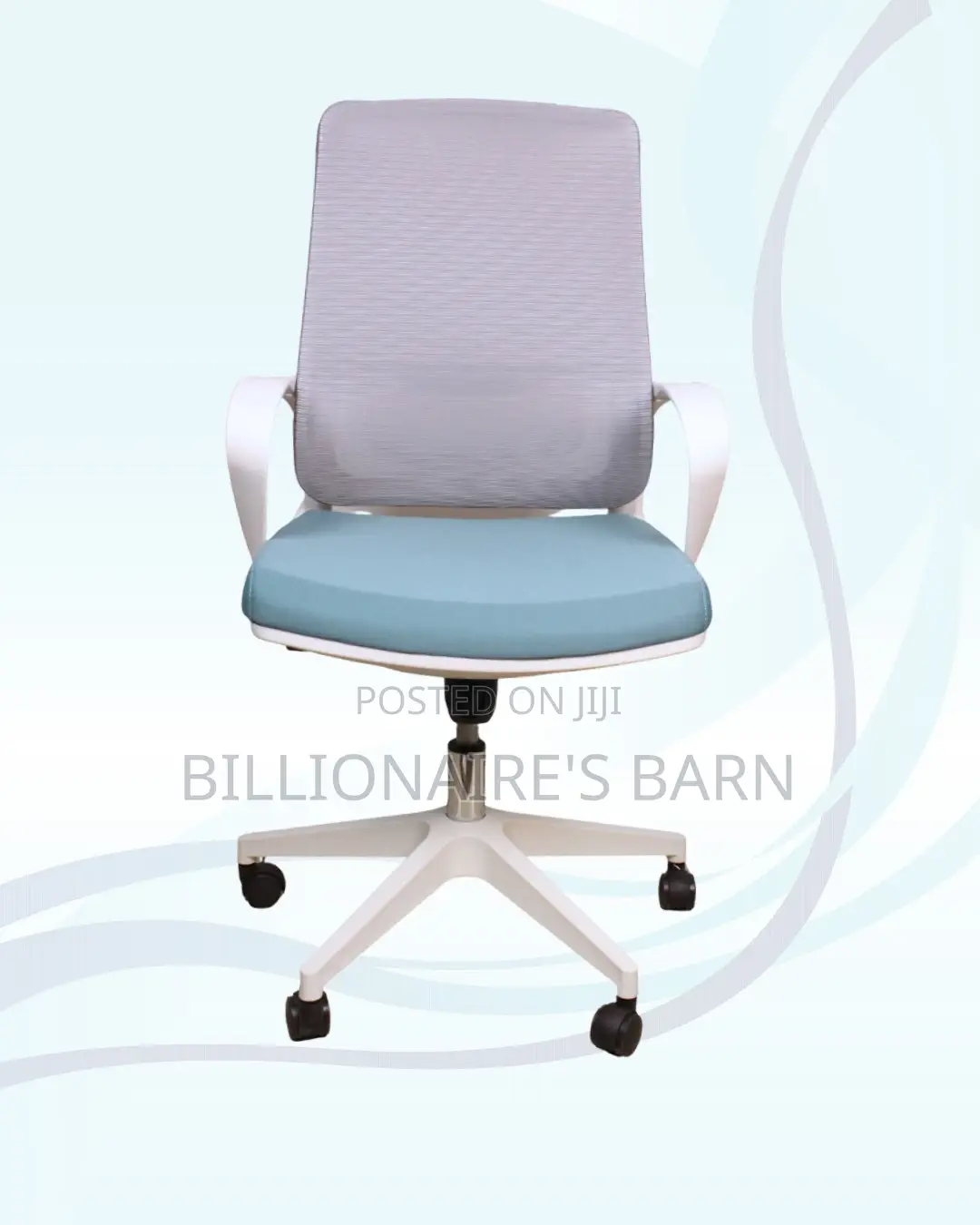 White Ergonomic Mesh Office Chair Mid Back Lumbar Support Workspace