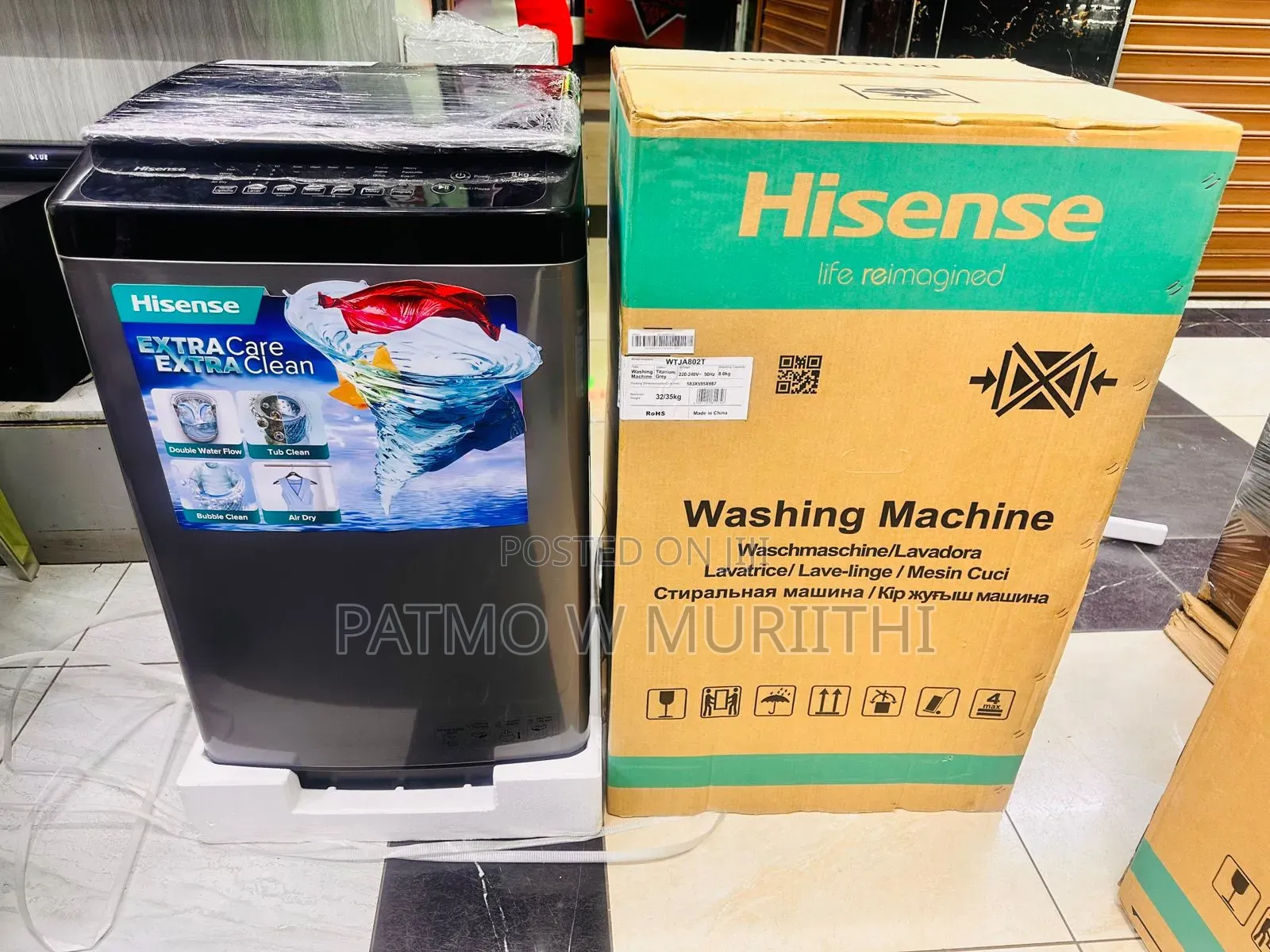Hisense Washing 8kg Full Automatic Wash and Spin Top Load