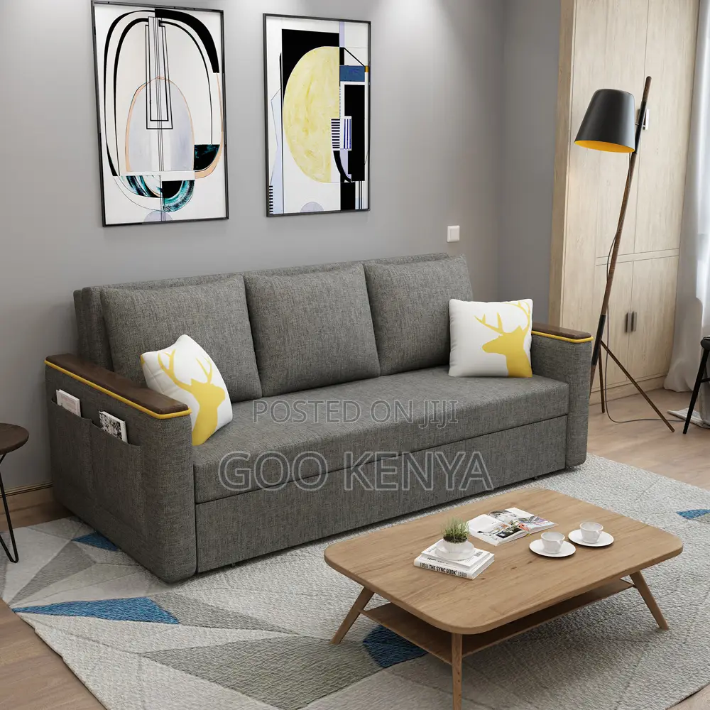 Home Sofa Bed; Solid Wood Frame Sofa Bed For Living Room