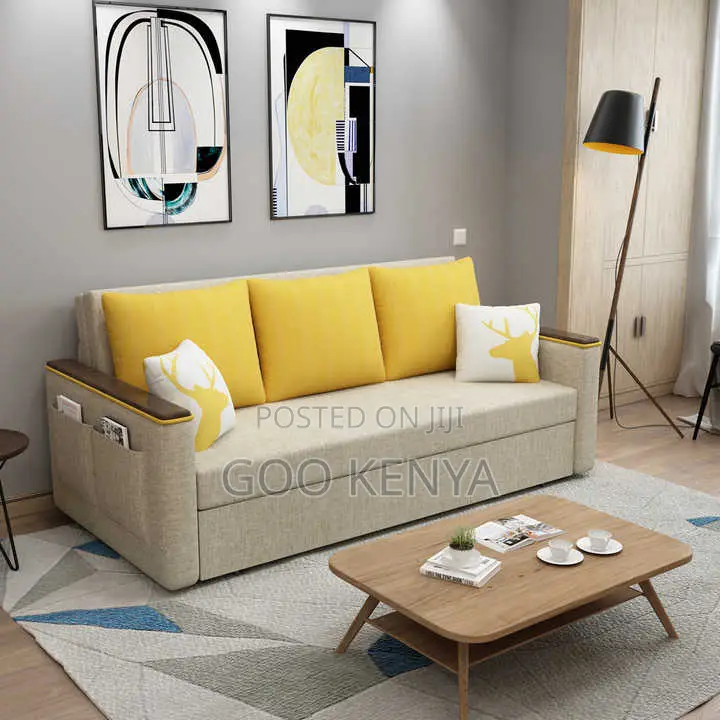 Home Sofa Bed; Solid Wood Frame Sofa Bed For Living Room