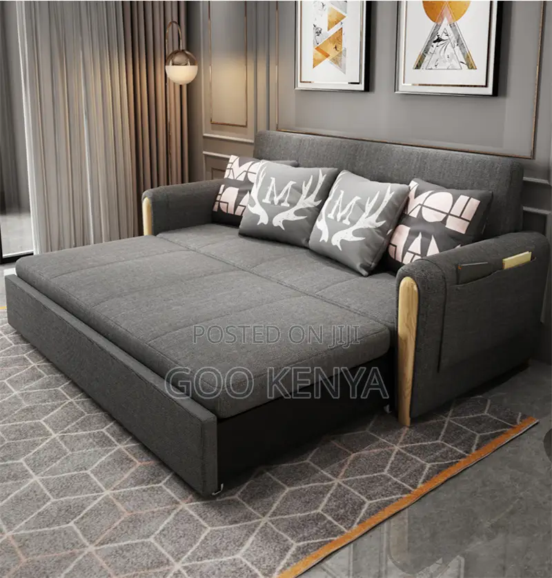 Home Sofa Bed; Solid Wood Frame Sofa Bed For Living Room
