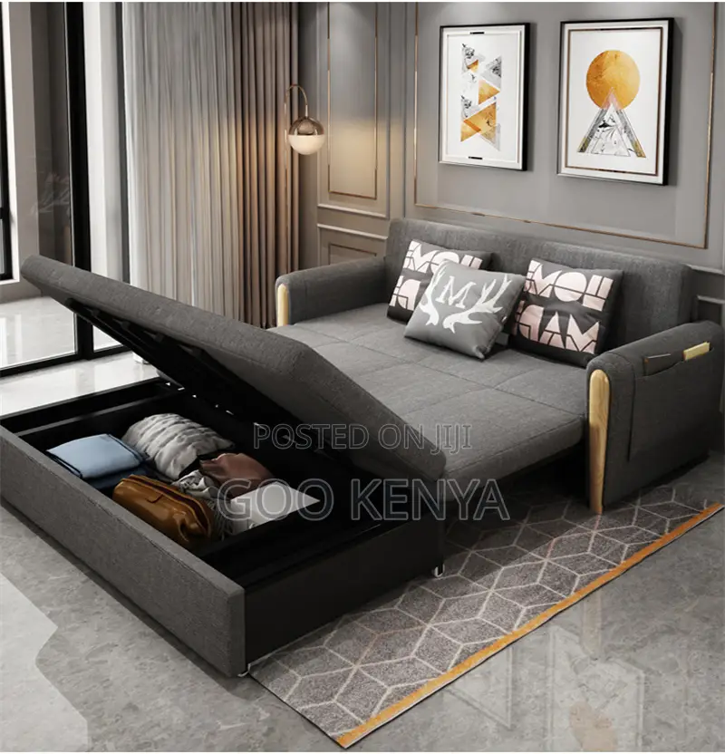 Home Sofa Bed; Solid Wood Frame Sofa Bed For Living Room