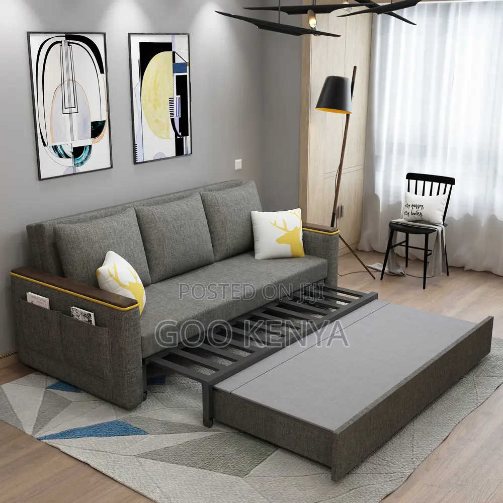 Home Sofa Bed; Solid Wood Frame Sofa Bed For Living Room